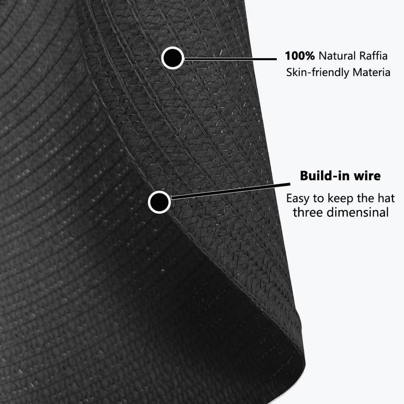 Tinkeep Oversized Beach Straw Hats for Women Extra Large Wide Brim Beach Hat Foldable Roll up Floppy Sun Hat - Image 3
